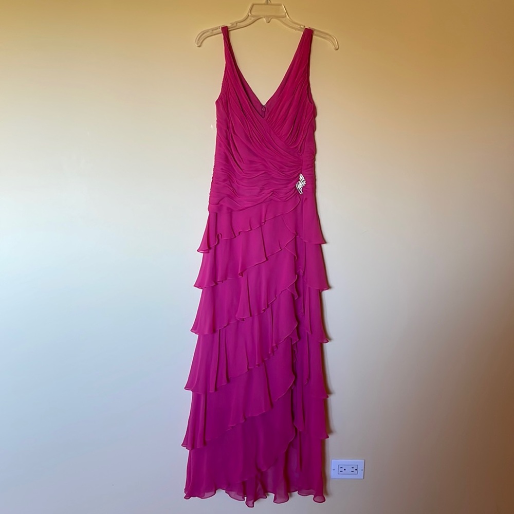 Long multi-layered dress - 100% silk chiffon. Worn once.